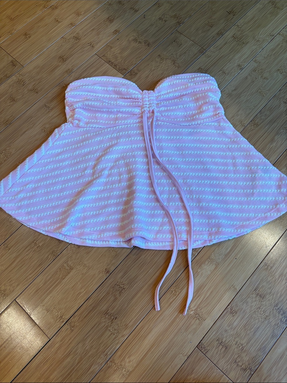 Strapless Pink Ruched Waist Women’s Shorts